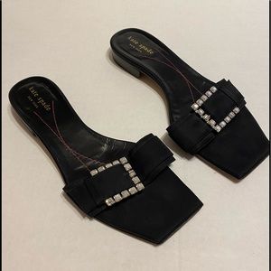 Cute Kate Spade Blacks Rhinestone Slides Size 71/2 AA